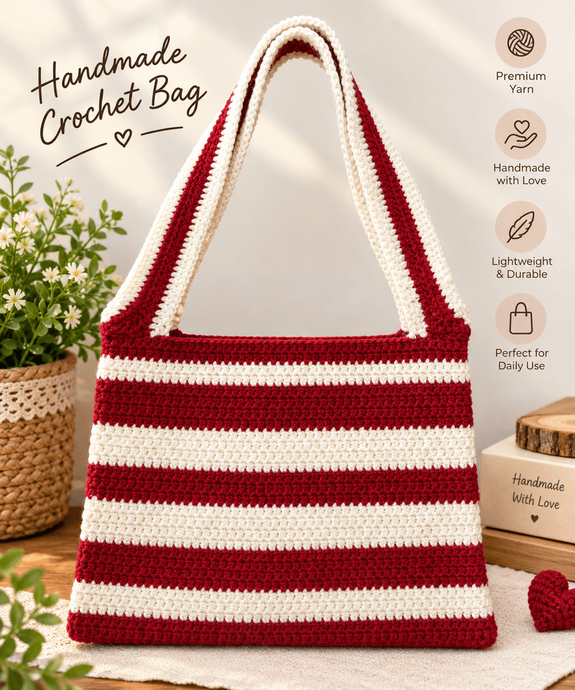 Crochet bag with acrylic yarn (10/7 cm )